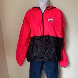 PINK Black and Pink Half Zip Windbreaker